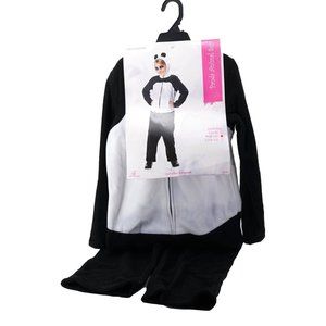 Seasons Girls Panda Animal Suit Black White Cosplay One Piece Half Zip M New